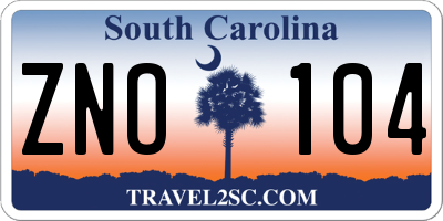 SC license plate ZNO104