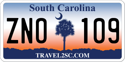SC license plate ZNO109
