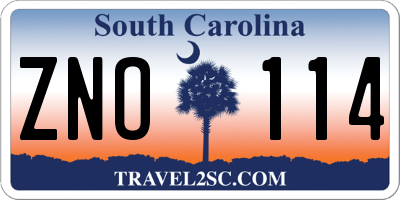 SC license plate ZNO114