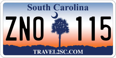 SC license plate ZNO115