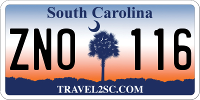 SC license plate ZNO116