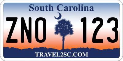 SC license plate ZNO123