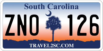 SC license plate ZNO126