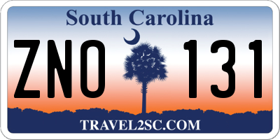SC license plate ZNO131