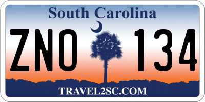 SC license plate ZNO134