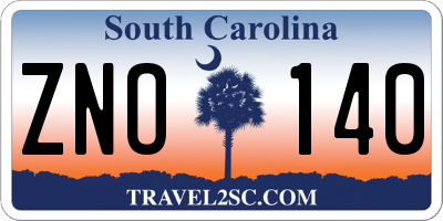 SC license plate ZNO140