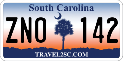 SC license plate ZNO142