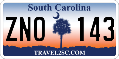 SC license plate ZNO143