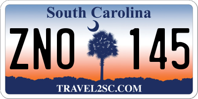 SC license plate ZNO145