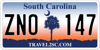 SC license plate ZNO147