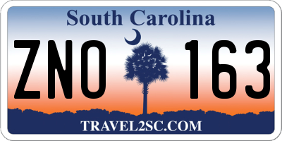 SC license plate ZNO163
