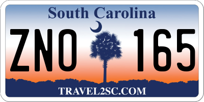 SC license plate ZNO165