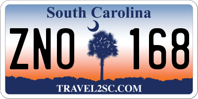 SC license plate ZNO168