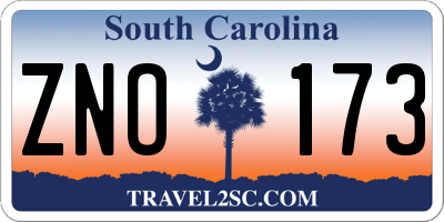 SC license plate ZNO173