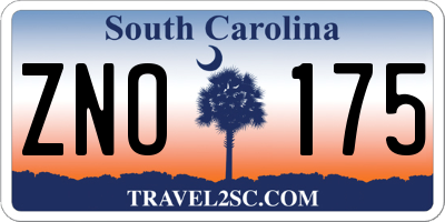 SC license plate ZNO175