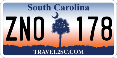 SC license plate ZNO178