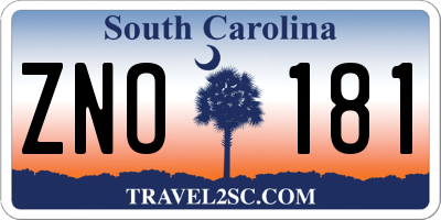 SC license plate ZNO181