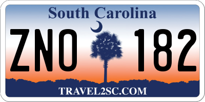 SC license plate ZNO182