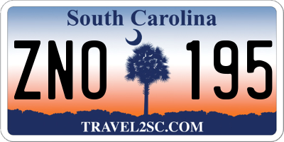 SC license plate ZNO195