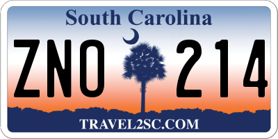 SC license plate ZNO214