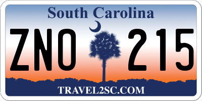 SC license plate ZNO215