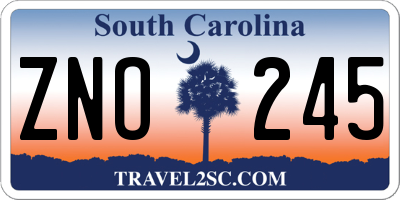 SC license plate ZNO245