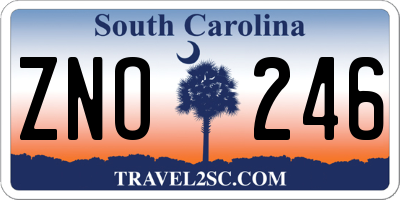 SC license plate ZNO246