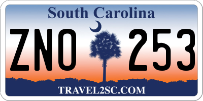 SC license plate ZNO253