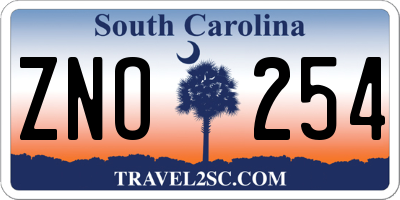 SC license plate ZNO254