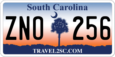 SC license plate ZNO256
