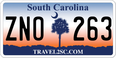 SC license plate ZNO263