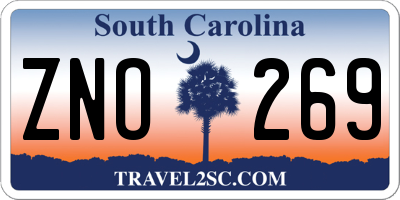 SC license plate ZNO269