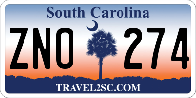 SC license plate ZNO274