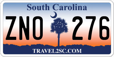 SC license plate ZNO276