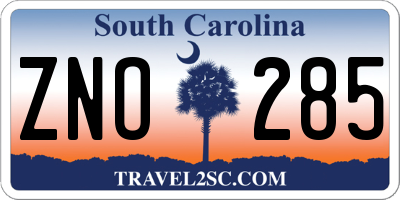 SC license plate ZNO285