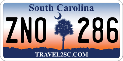SC license plate ZNO286