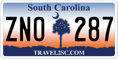 SC license plate ZNO287