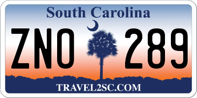 SC license plate ZNO289