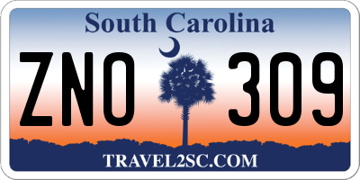 SC license plate ZNO309