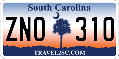SC license plate ZNO310