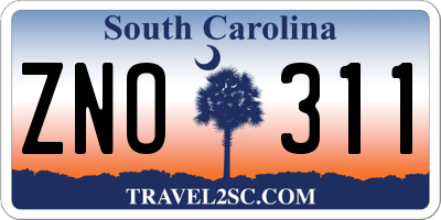 SC license plate ZNO311