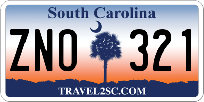 SC license plate ZNO321