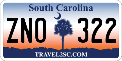 SC license plate ZNO322