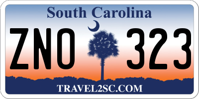 SC license plate ZNO323