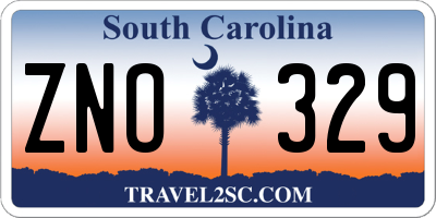 SC license plate ZNO329