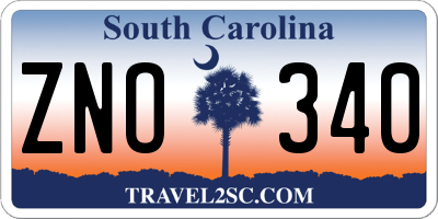 SC license plate ZNO340