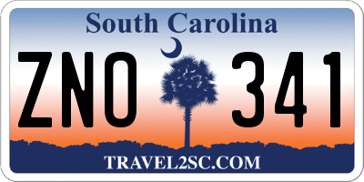 SC license plate ZNO341