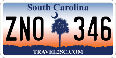 SC license plate ZNO346