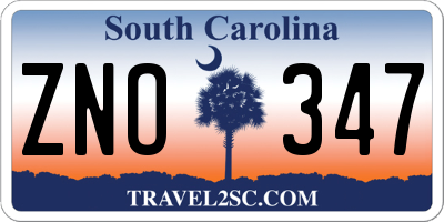 SC license plate ZNO347