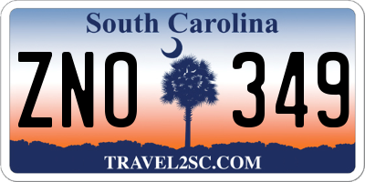 SC license plate ZNO349